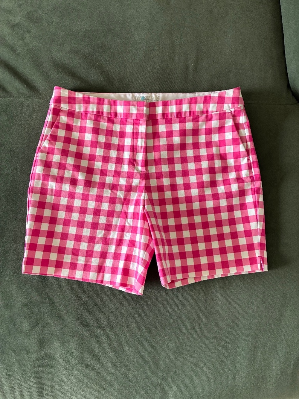 Boden Pink Gingham Richmond shorts 6” inseam M 10